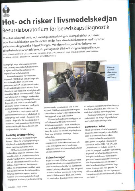 Pdf Hot Och Risker I Livsmedelskedjan Resurslaboratorium F R Beredskapsdiagnostik