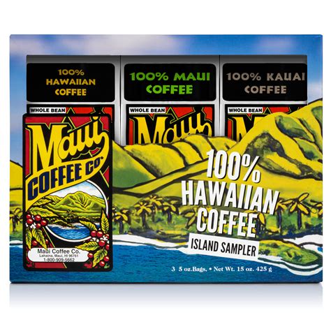 3 Bag Island Sampler - WHOLE BEAN - Maui Coffee Co.