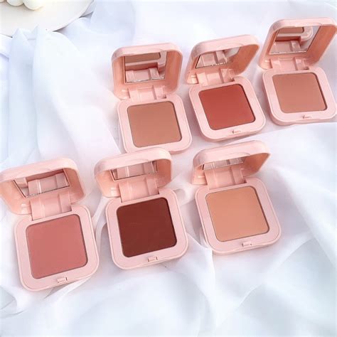 Phấn má hồng tông màu đào nude ánh nhũ lấp lánh tự nhiên chống thấm nước lâu trôi dành cho trang