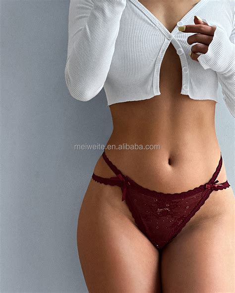 Rts Sexy Bikini Thong Women Panties G String Lace Thong Hipster High Leg Part Super Breathable