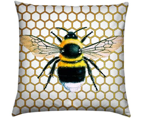 Vintage Bee Pillow Bee Cushion Insect Design Print Etsy