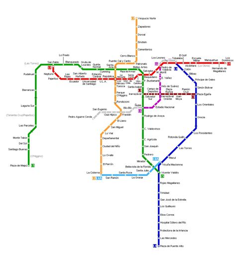 Santiago Metro Map • Mapsof.net