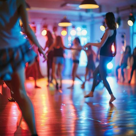 premium photo  group  people dancing   dance studio