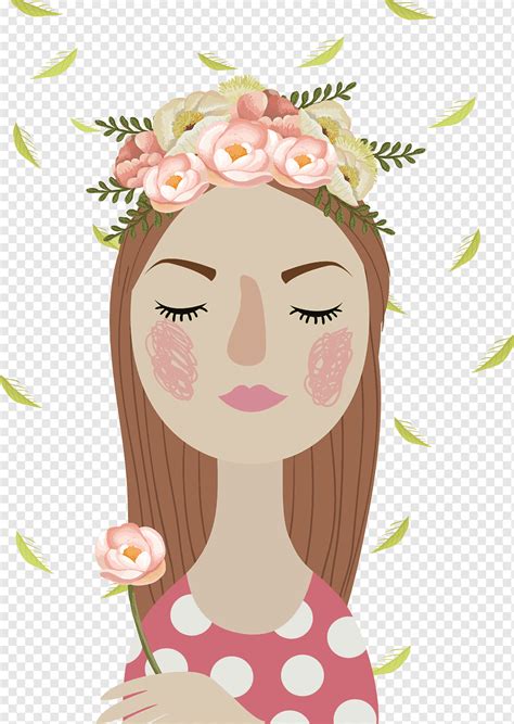 Gambar Potret Wanita Hiasan Kepala Bunga Wanita Png Pngwing