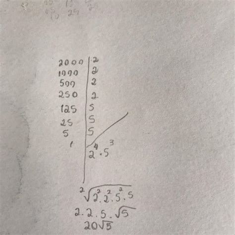 Raiz Quadrada De 2000 - Por que a raiz quadrada de 2000 é 20√5? - brainly.com.br