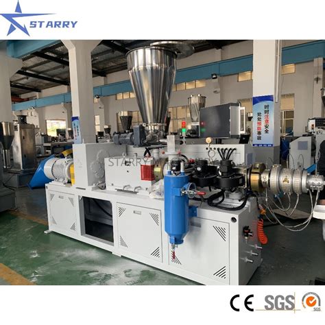 Sj65 Double Screw Plastic Extruders PVC HDPE PE Pipes Single Screw