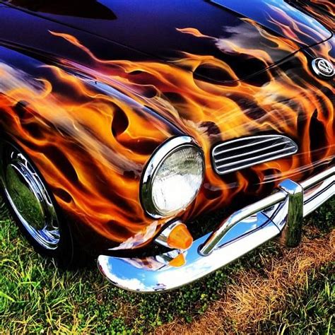 Karmann Ghia With True Flame Paint Job Custom Cars Paint Vintage