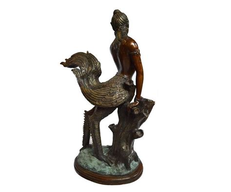 Thai Bronze Sculpture Of A Mythical Figure With A Nude Female Torso And Wings For Sale At Stdibs