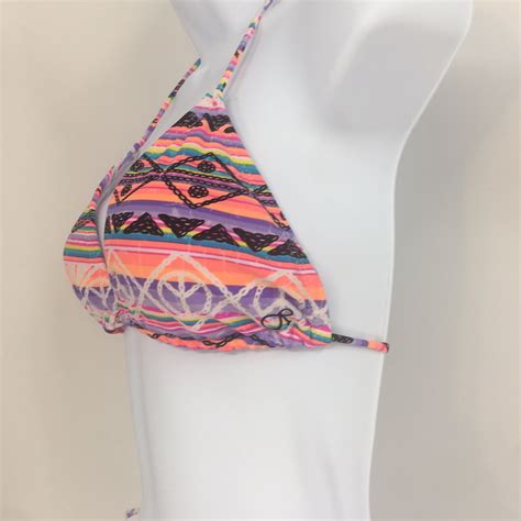 Op String Bikini Set Peace Stitches Pink Print Top M Gem