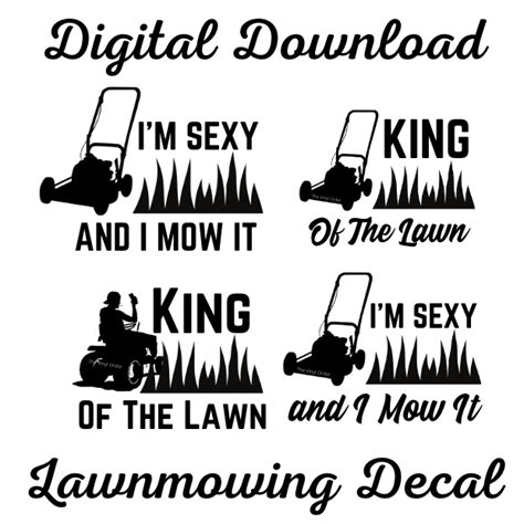 Download Silhouette Lawn Mowing Decal Perfect For Cricut
