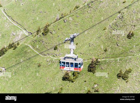 Cable Car Between Wengen And Mannlichen Above Lauterbrunnen Valley