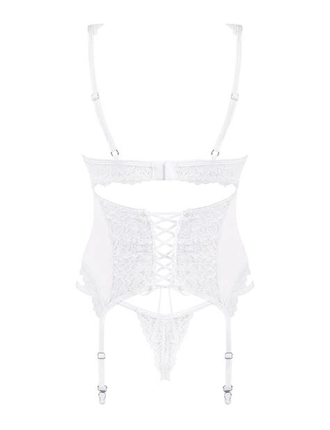 Obsessive Amor Blanco Corset And Thong Belle Lingerie Obsessive