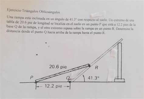 Ejercicio Triángulos Oblicuángulos Una rampa está inclinada en un