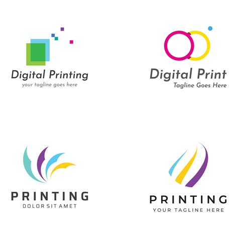 Abstract colorful logo digital printing, printing services, media