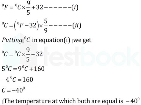 Solved At What Temperature Do Fahrenheit And Celsius Scales Show Eq