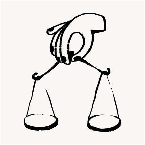 Balance Scale Legal Doodle Illustration Premium Vector Rawpixel