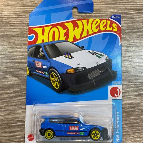 Hot Wheels Honda Civic Eg Custom Blue White Shopee Malaysia