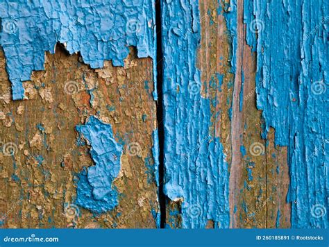 Antigua Superficie De Madera Con Pintura Azul Turbia Imagen De Archivo