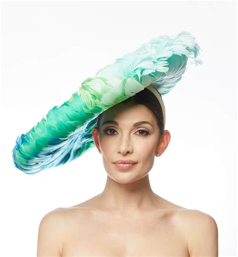 LARGE GREEN TONAL FEATHER HAT – SHAPOH : Kentucky Derby hats, Derby ...