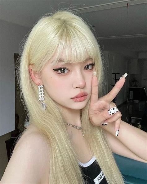 Zhouxejiang Blonde Hair Korean Blonde Hair Girl Bleach Blonde Hair
