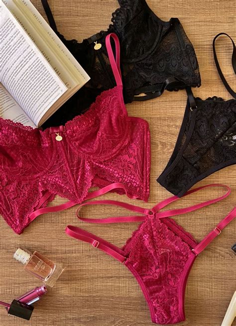 Conjunto de lingerie de renda sem bojo aro sutiã cropped barbatana calcinha fio de