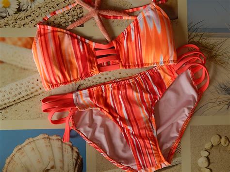 Coral Craze Sexy Straps Bikini Sheer Deelites