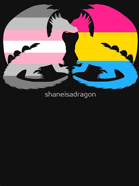 Pansexual Demigirl Pride Dragons T Shirt By Shaneisadragon Redbubble