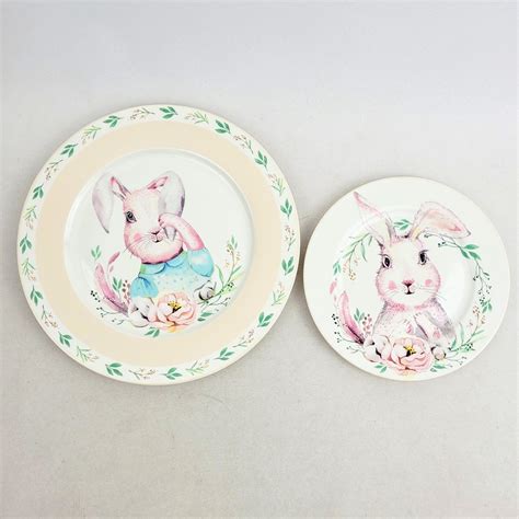 Prato Raso Sobremesa Coelho Nude cm Mesa Posta Páscoa MadeiraMadeira
