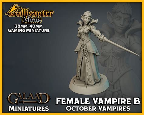 Female Vampire B Galaad Miniatures October Vampires 28mm 32mm 35mm