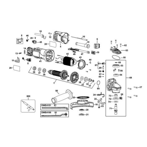 Main Assembly for DeWalt DWE4151 Type 1 Angle Grinders | L&S Engineers
