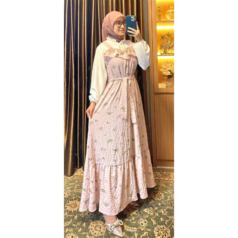 Jual Risty Dress Sunhi Amanda Dress Gamis Terbaru Shakilla Motif