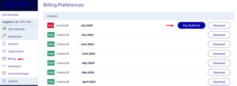 Pay Open Invoice Xodo Sign