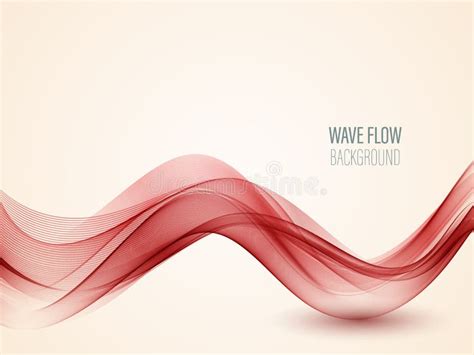 Abstract Vector Red Wave On Background Red Wave Flow Stock Vector