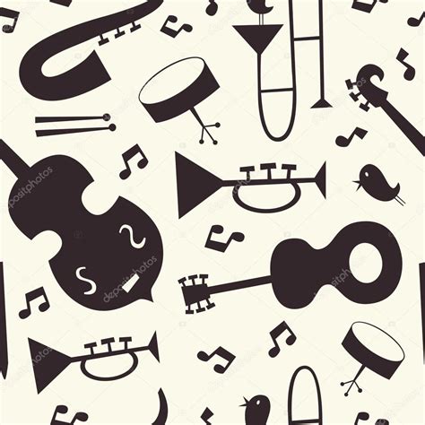 Jazz instruments vector seamless pattern Stock Vector Image by ©mlle ...