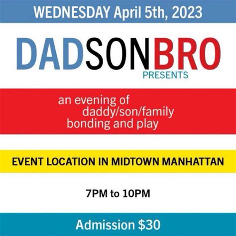 Wednesday April Th Nyc Gay Play Party Dadsonbro Pm Pm Midtown Manhattan An