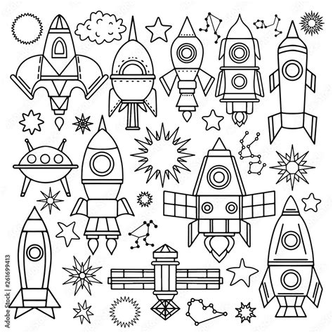 Space Cartoon Set Stock Vector Adobe Stock