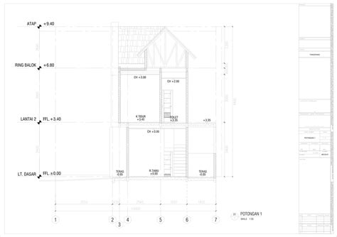 Gambar Kerja Cad 2d Arsitektur Interior Perijinan Pbg