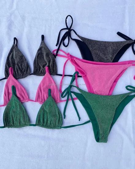 Women Sexy Bikini Halter Bra Top With G String Thong Mini Bikini Set String Thong Mini Bikini