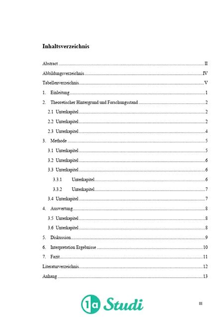 Hausarbeit Vorlage Muster Formatierungshilfen 1a Studi