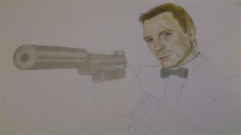 dibujos  retratos james bond daniel craig