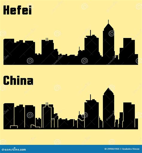 Hefei, China City Silhouette Stock Illustration - Illustration of park ...