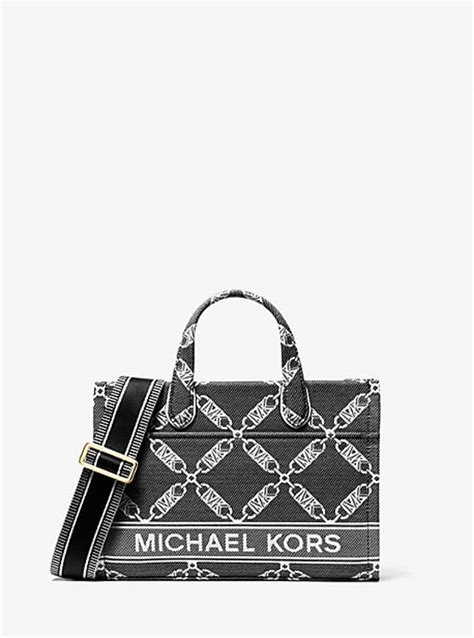 Mk Gigi Small Empire Logo Jacquard Small Tote Bag Michael Kors