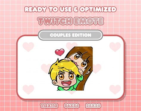 Twitch Couple Emote Chibi Brown Hair Girl Blonde Hair Guy Brown Eyes Etsy