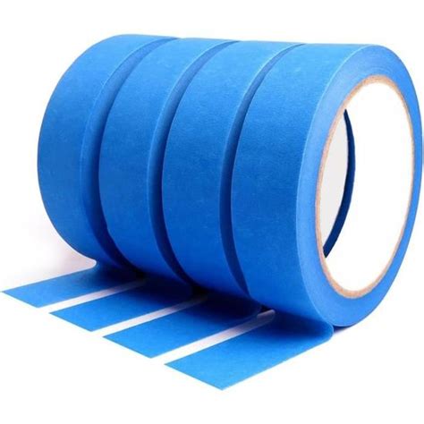 Lot De 4 Rouleaux De Ruban De Masquage Bleu 24 Mm X 27 M Pour