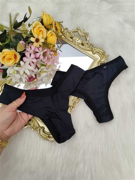 Calcinha Fio Duplo Preto Imp Rio Lingerie