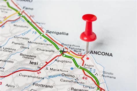 Ancona Pinned On A Map Of Italy Stock Photo Image Of City Longitude