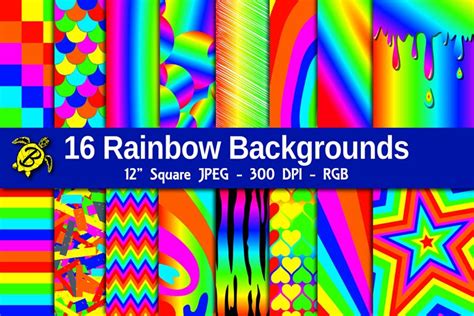 Rainbow Background Aesthetic | Rainbow Digital Papers