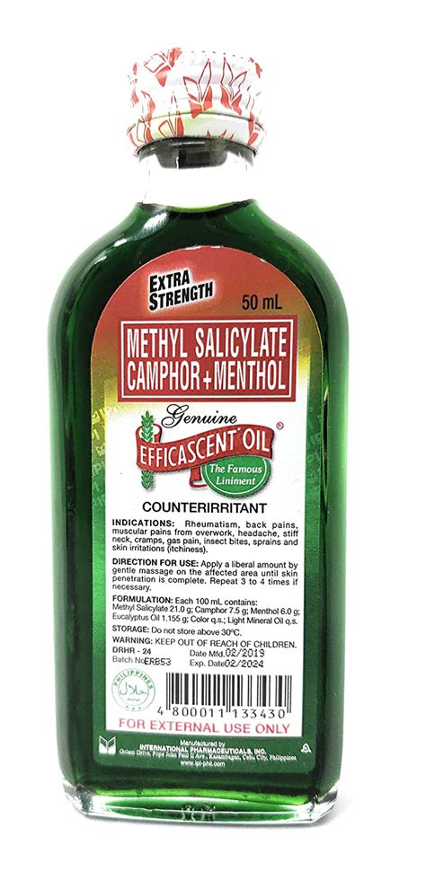 Efficascent Oil Regular Liniment 50ml Price In The Philippines Medsgo