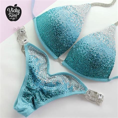 Aqua Ombre NPC IFBB Competition Bikini Suit With Push Up By Etsy