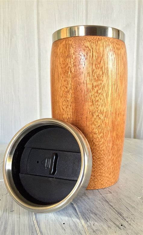 Wooden Travel Mug With Stainless Steel Interior By Kunuworks Wood